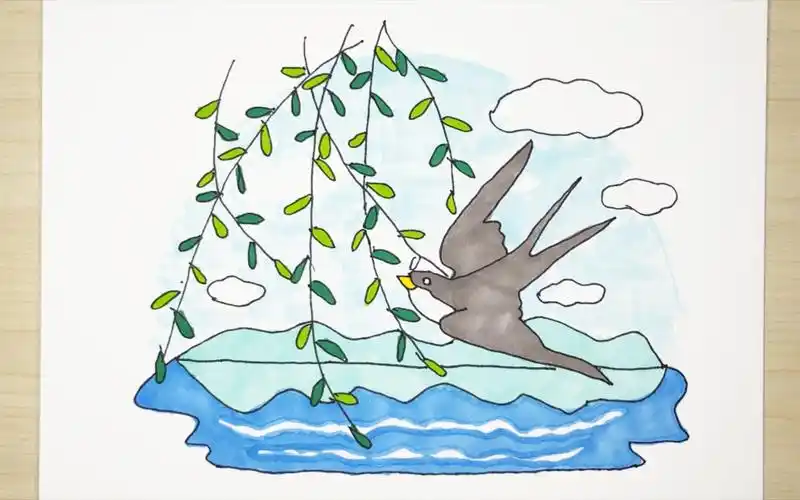 春天来了画一个小燕子简笔画