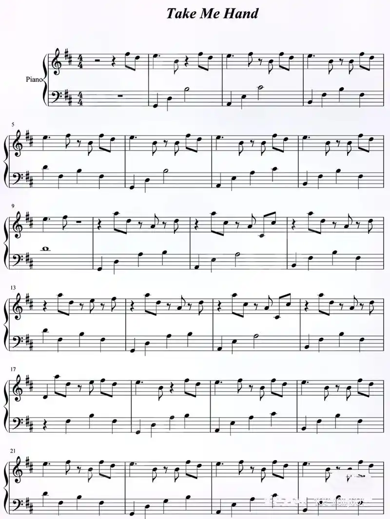 take me hand钢琴谱分享 .take me han - 抖音