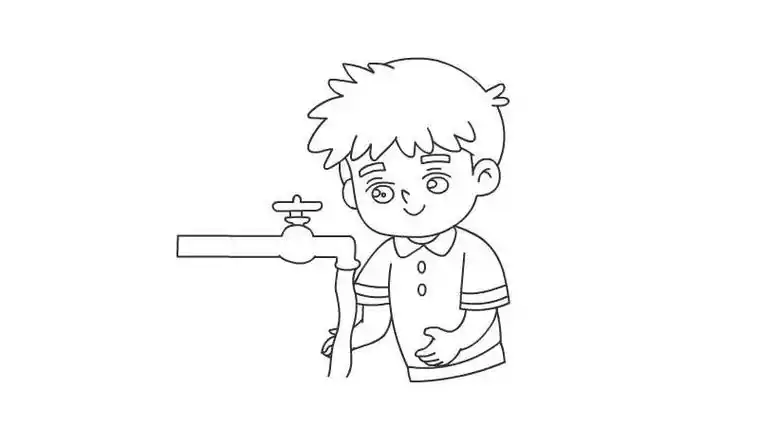 疫情洗手的简笔画