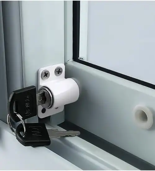 窗锁推拉安全防护锁门窗铝合金窗锁扣儿童塑钢限位器广东省 平锌