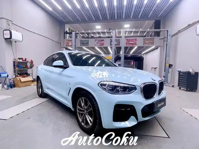 宝马x4冰川蓝改色案例