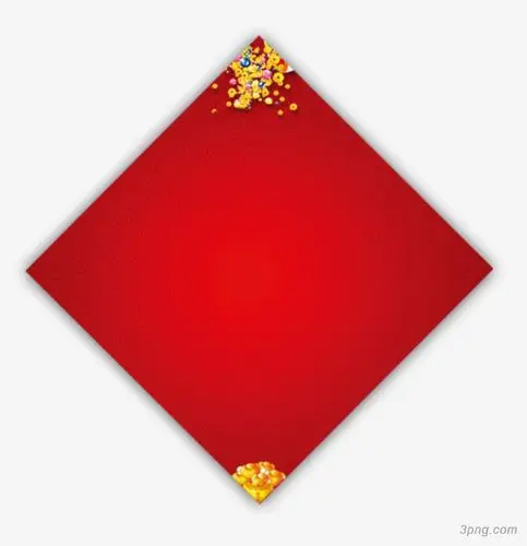 红色印花正方形海报背景