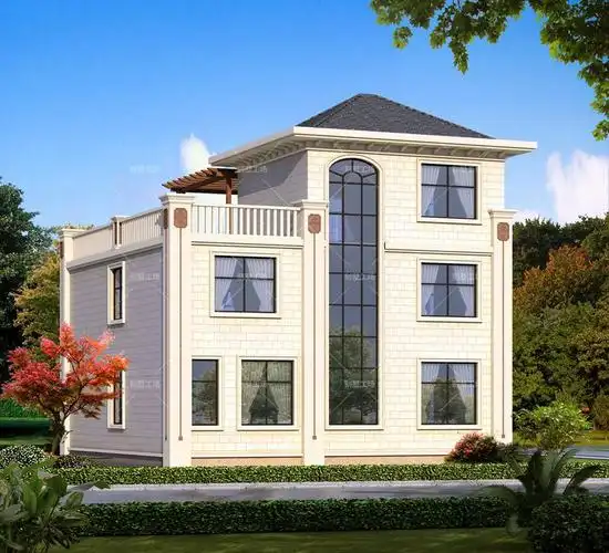 这款两层半别墅设计图在农村自建房相当的实用,不大不小,不奢侈不浪费