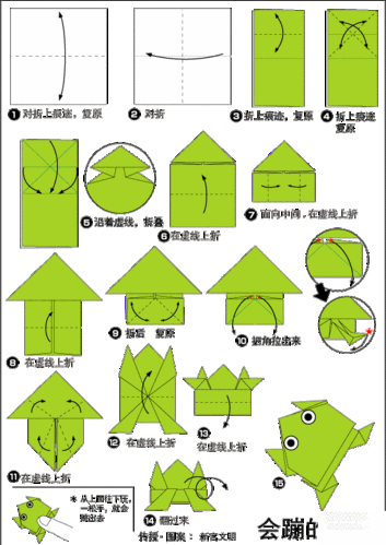 用折纸叠的大嘴青蛙