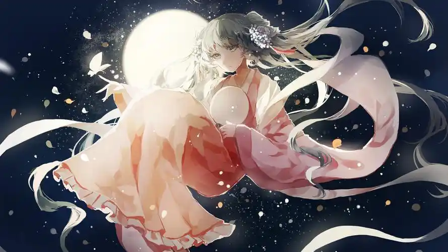 初音未来中秋节特辑高清桌面壁纸唯美初音中秋节动漫美女