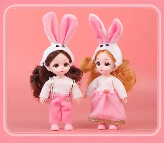 小女孩书包挂件8分芭比娃娃套装17厘米bjd13关节衣服换装可爱叶罗丽