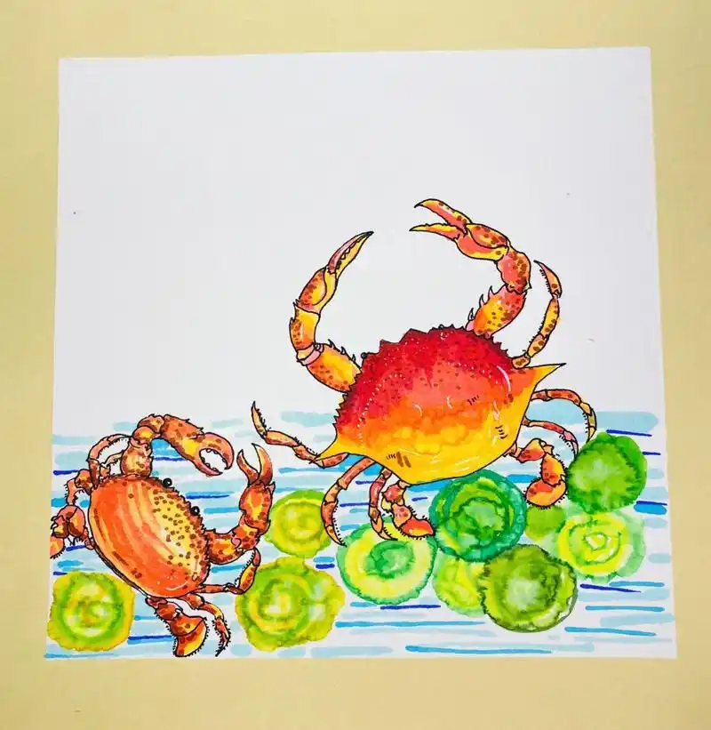 创意美术|《螃蟹》 0215适合:5-7岁年龄段