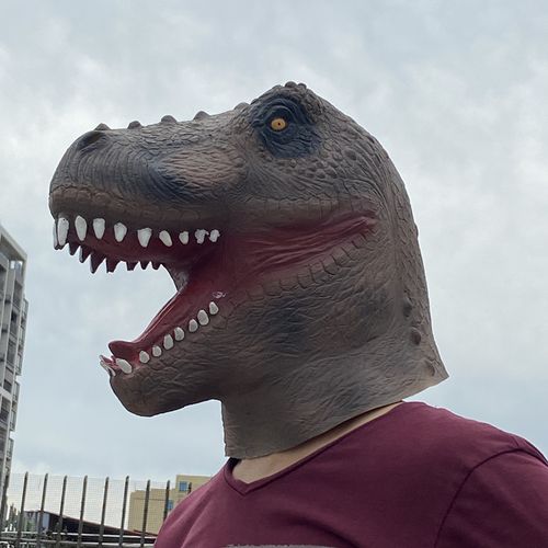 恐龙头套 哥斯拉大战金刚头套怪兽宇宙霸王龙恐龙怪怪鱼面具万圣节cos