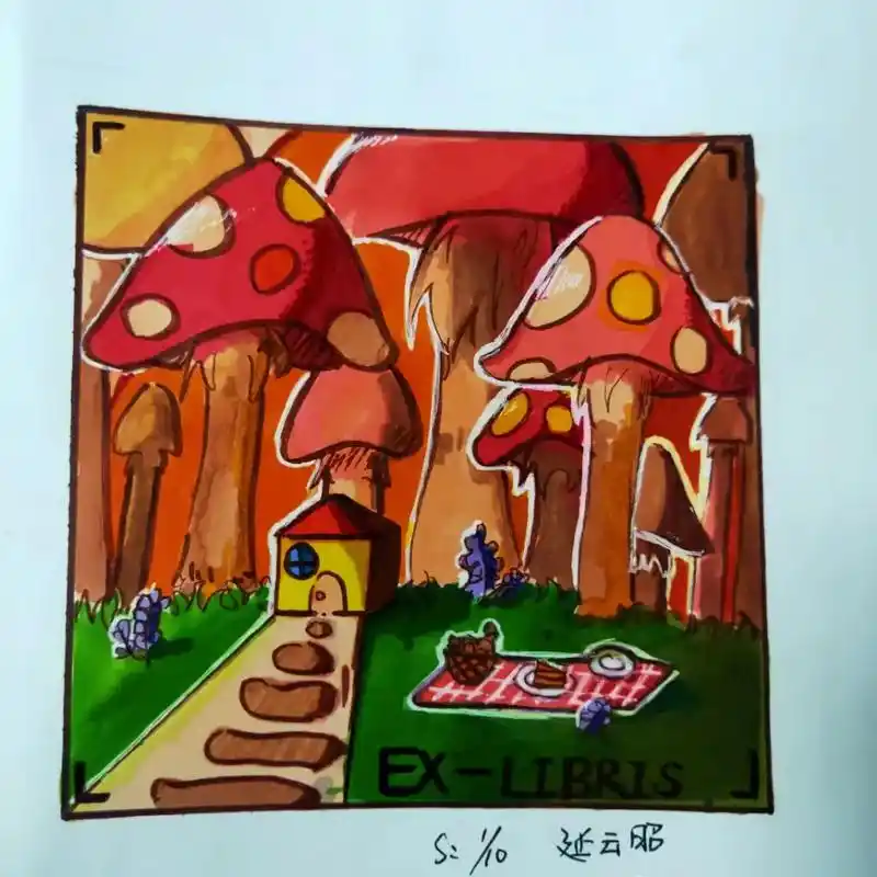 你们自己绘制的藏书票啊,爱了爱了.#备忘录手绘 - 抖音