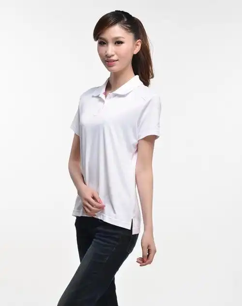 女款白色短袖polo衫 高尔夫系列