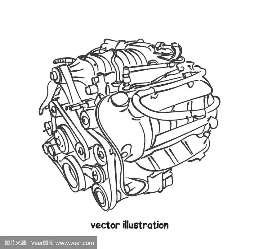 汽车发动机矢量图