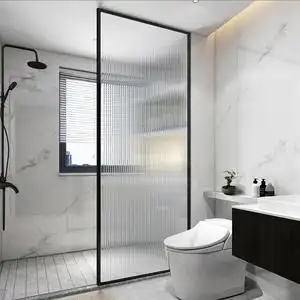 卫生间浴室隔断长虹玻璃淋浴房极简窄边干湿分离沐浴冲凉挡板屏风