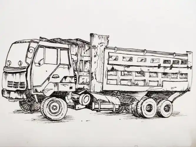 坚持手绘第3幅:大卡车