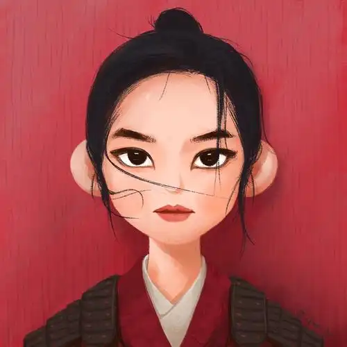 画了个头像#花木兰