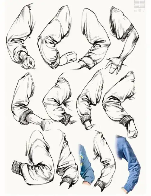速写联考方向手臂衣纹的绘画技巧