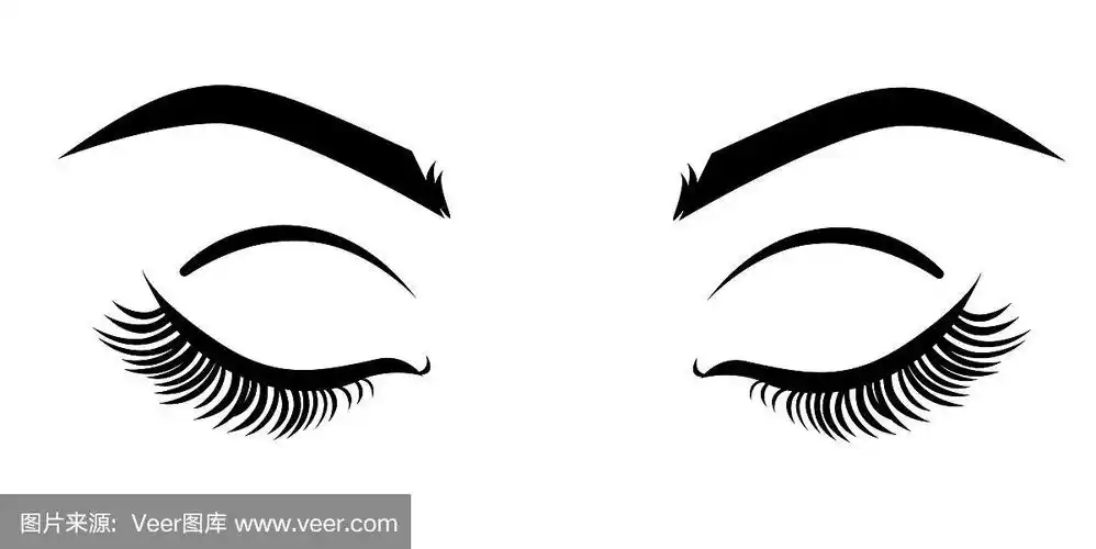 闭上眼睛的矢量图.