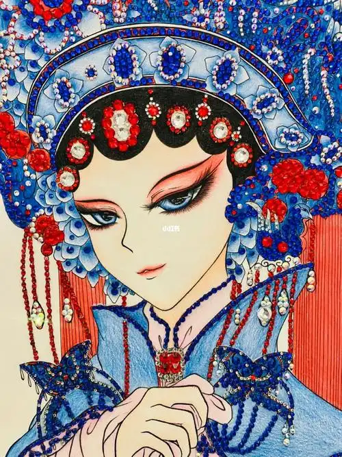 戏曲风彩铅手绘