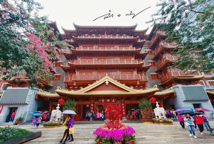 实拍大年初一的广州大佛寺,天气好冷又下雨,庙里却依然人山人海|寺庙