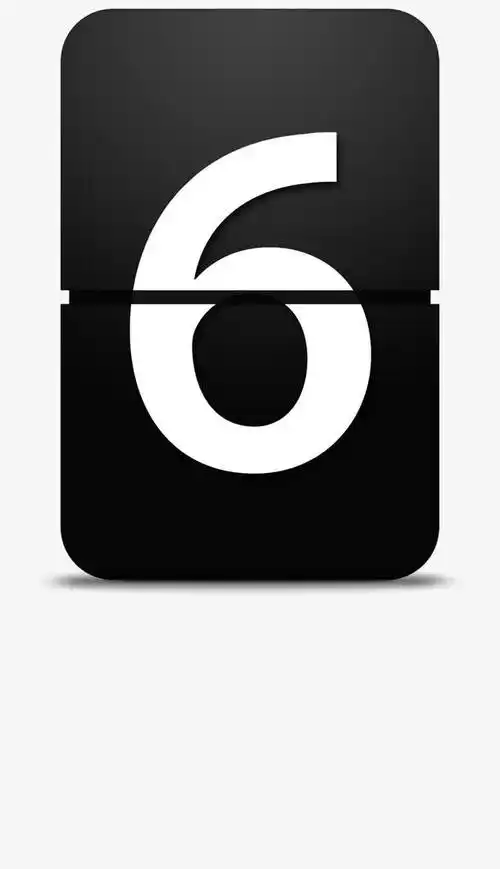 黑色数字倒计时六