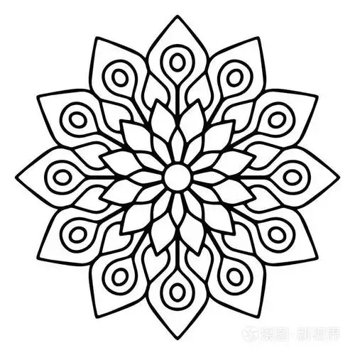 曼陀罗花.老式的装饰元素.东方模式,矢量图.