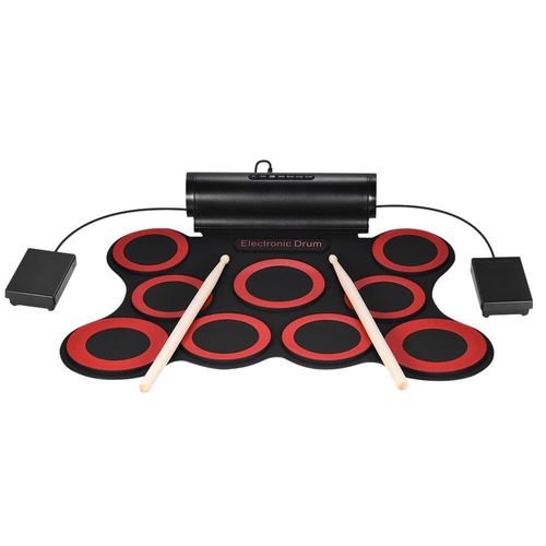 electronic roll up drum kit stereo digital 9 silicon drum