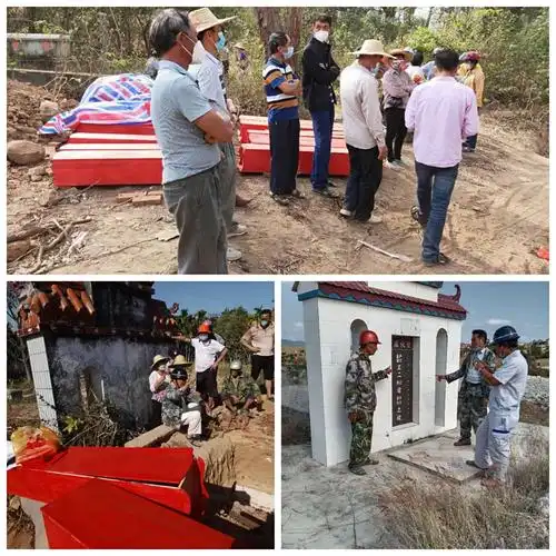 南繁安置区迁坟组周末搬迁坟墓