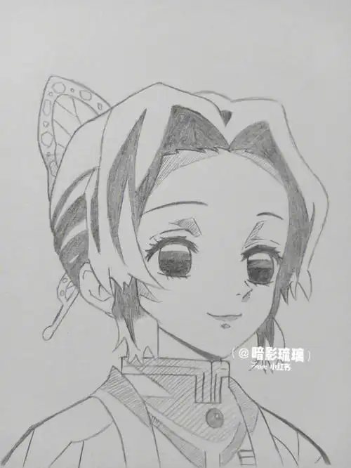 蝴蝶忍手绘临摹带过程