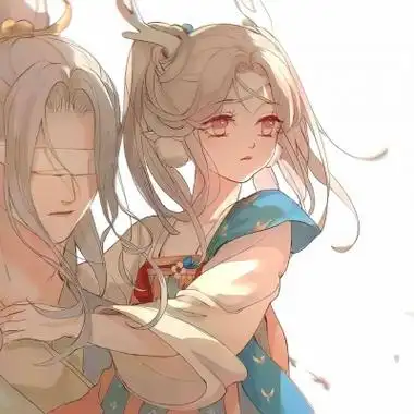 高清唯美情头古风一男一女手绘图片,情侣头像图片