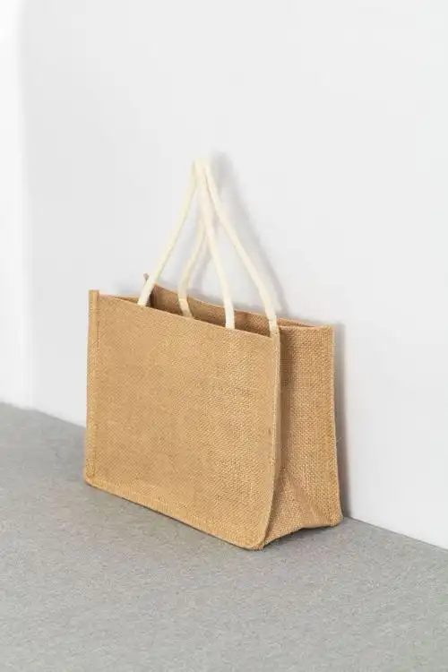 黄麻购物袋亚麻手提购物袋文艺复古饭盒布袋纸袋拎书袋定制印logo