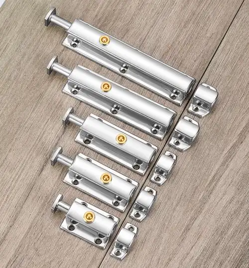 门销自动回弹防盗门弹簧插销门锁门扣锁扣门栓门插销老式大门门闩拉丝