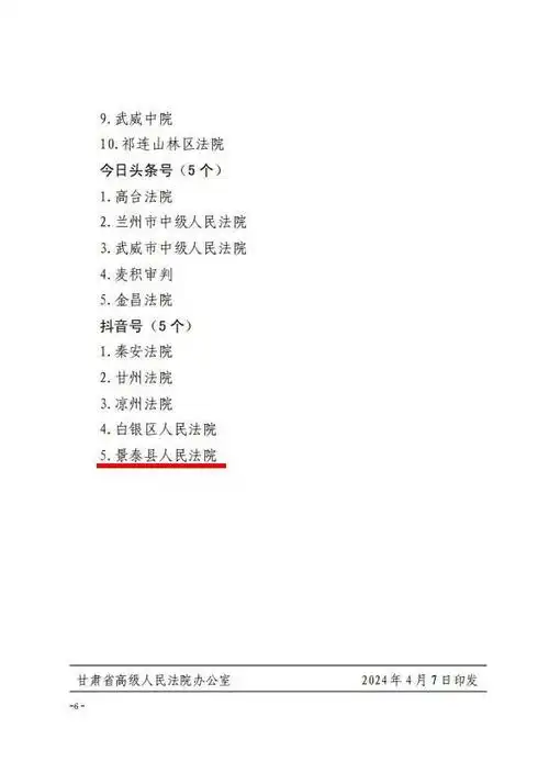 景泰县法院新闻舆论工作获省法院通报表扬