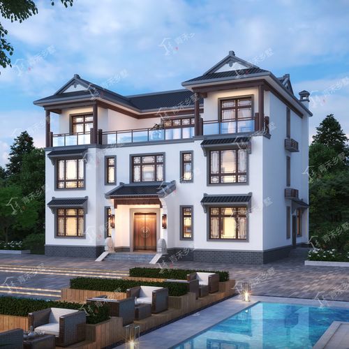 3235新中式三层乡村别墅设计图纸15x13米181平砖混农村自建房屋