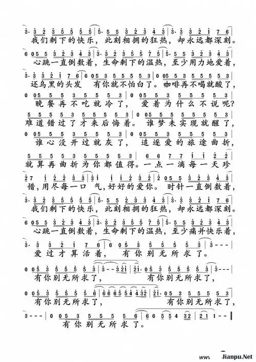 《倒数》简谱邓紫棋原唱 歌谱-钢琴谱吉他谱|www.jianpu.net-简谱之家