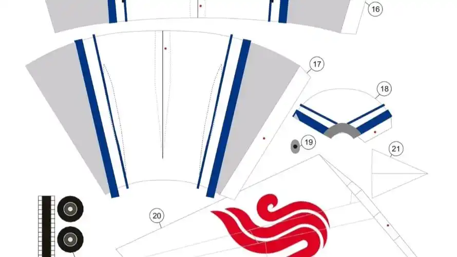 1:120 中国国际航空公司 波音767-200er 纸模图纸