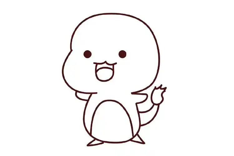 宠物小精灵小火龙的简笔画步骤-图6