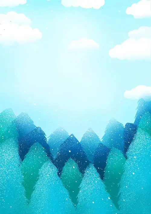 冷色系的雪花树林背景