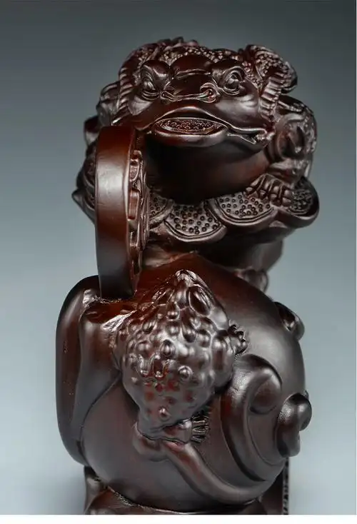 华禧顿木金蟾雕刻摆件金蟾家居办公摆设公司办公室装饰店铺开业送礼