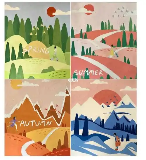 色彩构成春夏秋冬