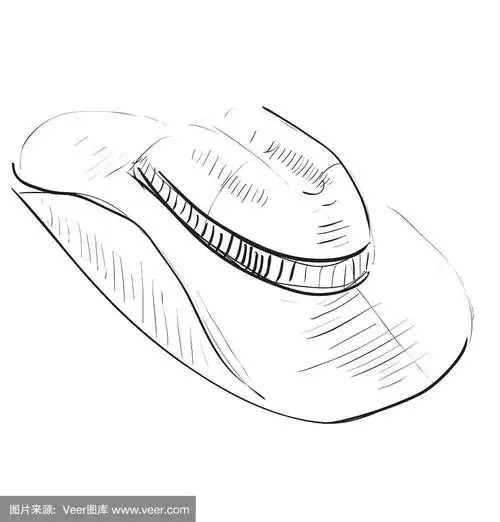 牛仔帽素描图标