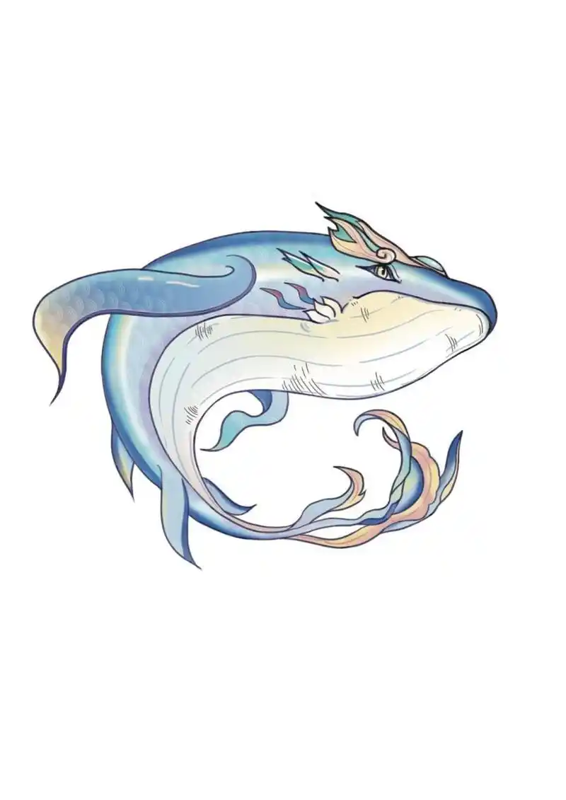 山海经 小鲲鹏 上古神兽 插画欣赏 鲲鹏是一种上古神兽,于道家学说