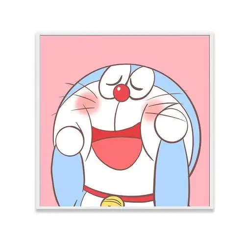 哆啦a梦儿童房装饰画床头画叮当猫挂画卡通女孩男孩卧室有框壁画9款