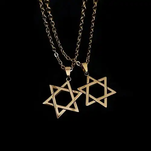 项链blacktoo金色六芒星简约情侣复古钛钢饰品学生项链