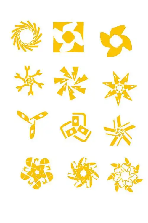 简约花型标志logo元素