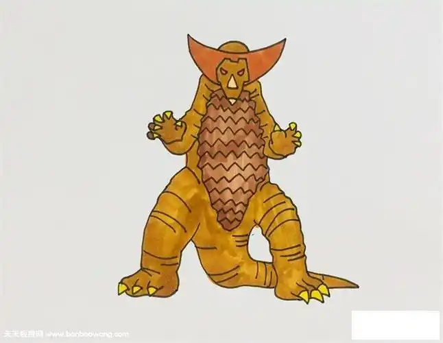 简笔画哥莫拉简笔画教程怪兽ex雷德王简笔画王哥莫拉赛罗银河迪迦