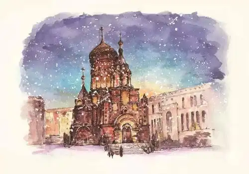 城市的记忆手绘哈尔滨作品展穿梭历史触摸城市脉络