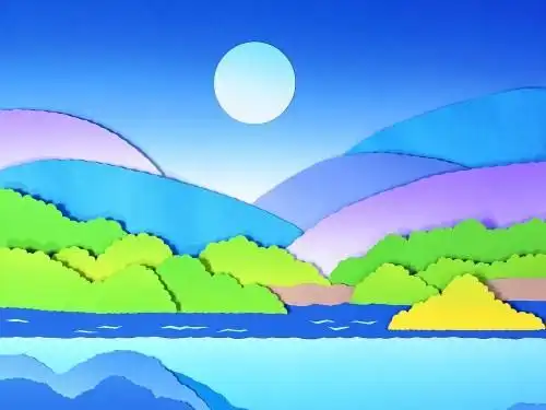 有肌理感的剪纸贴画