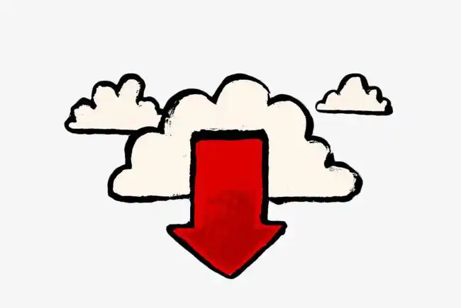 下滑箭头手绘向下云箭头