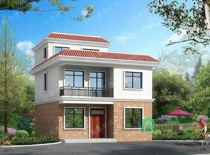 占地80平小户型二层半自建别墅带大露台