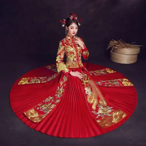 秀禾服女2022新品新娘装  龙凤呈祥中式婚礼服敬酒服刺绣结婚喜庆