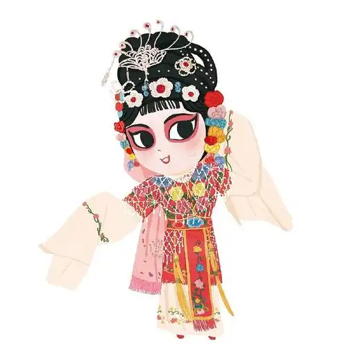 素材|京剧人物q版方斯遇美术分享超话#马克笔动漫